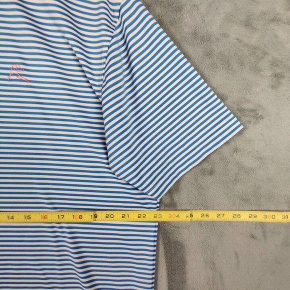 Rhoback Polo Shirt Adult Large Blue White Casual Performance Golf Golfer Men - Picture 7 of 8